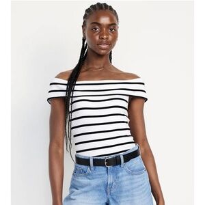 NWT‎ Old Navy Womens Striped Off Shoulder Ribbed Top XL